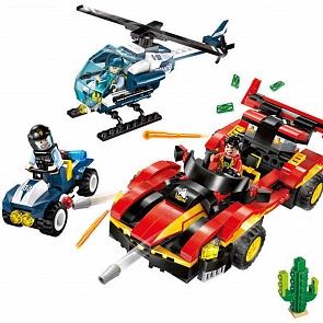 Конструктор с фигурками – Полиция 2 в 1- Машина и вертолет с фигурками, 405 деталей (Enlighten Brick, BRICK1914 (20))